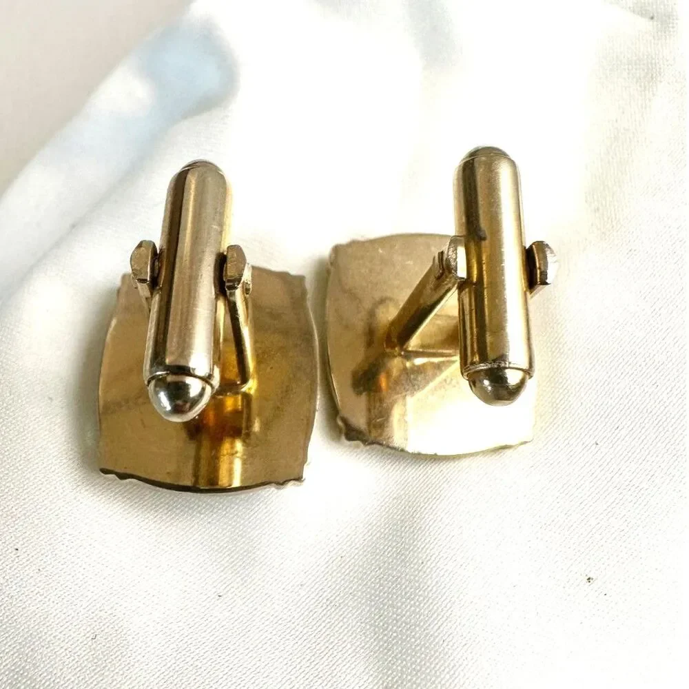 Timeless vintage black glass cufflinks